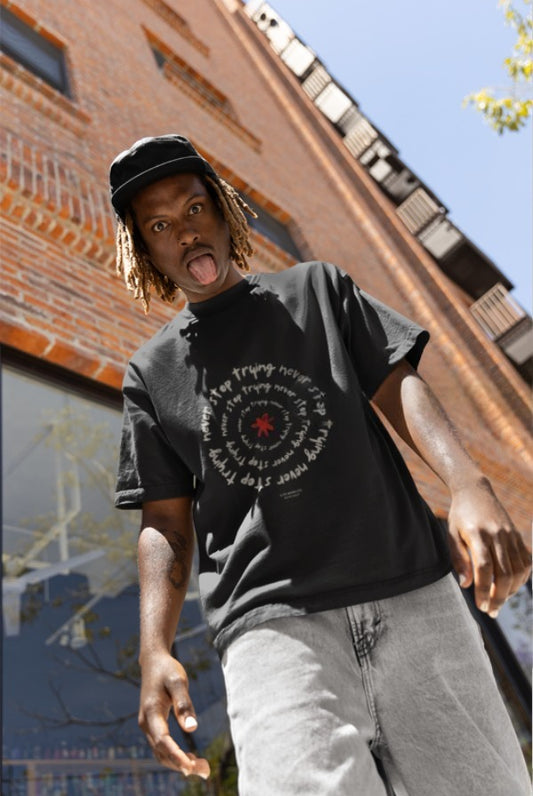 BLACK ILLUSTRATVE OVER-TEES