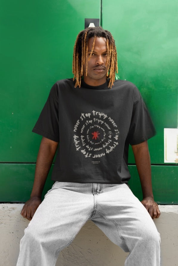 BLACK ILLUSTRATVE OVER-TEES