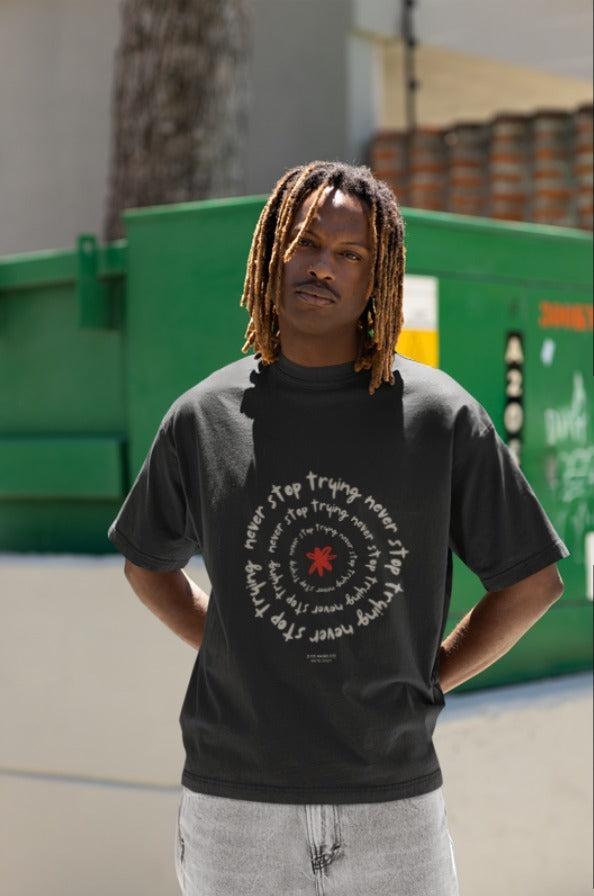 BLACK ILLUSTRATVE OVER-TEES