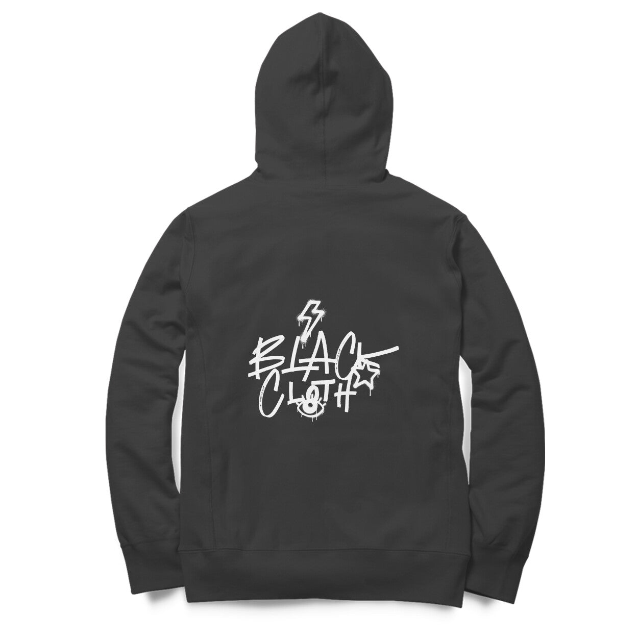 BLACK CLOTH OVERSIZED HOODIE