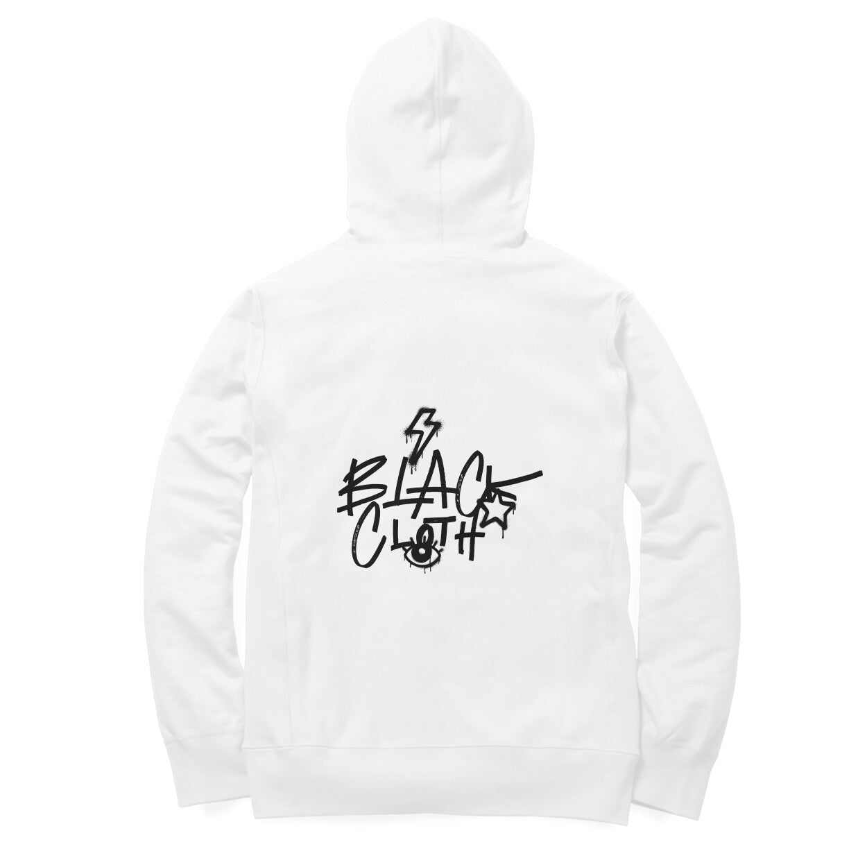 BLACK CLOTH OVERSIZED HOODIE
