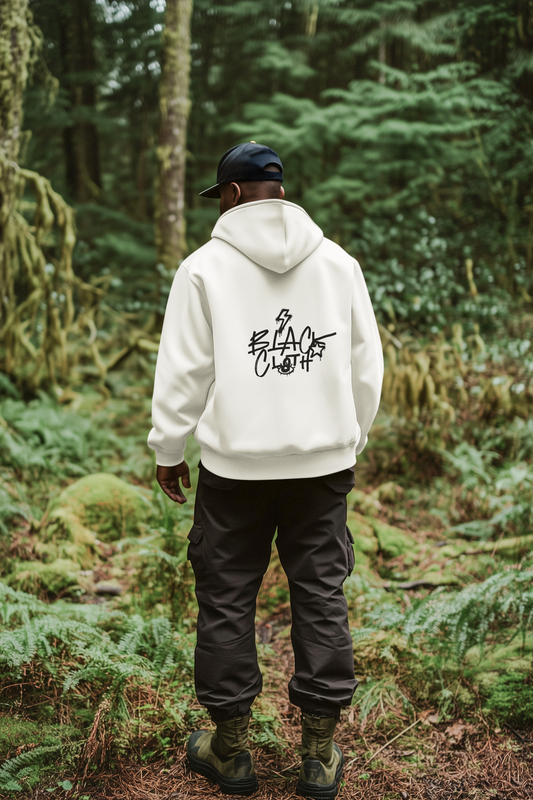 BLACK CLOTH OVERSIZED HOODIE