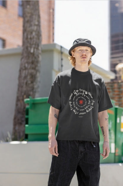 BLACK ILLUSTRATVE OVER-TEES
