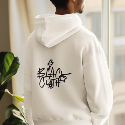 BLACK CLOTH OVERSIZED HOODIE